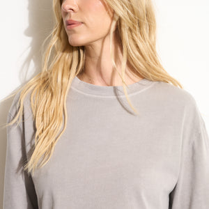 Womens Reagan Long Sleeve Boyfriend Tee WKTP0005 Ashen