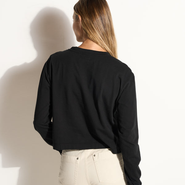 Womens Reagan Long Sleeve Boyfriend Tee WKTP0005 Black