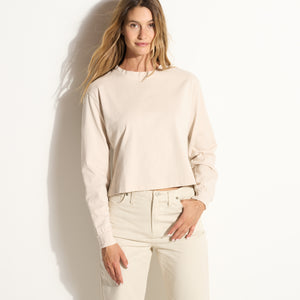 Womens Reagan Long Sleeve Boyfriend Tee WKTP0005 Bone