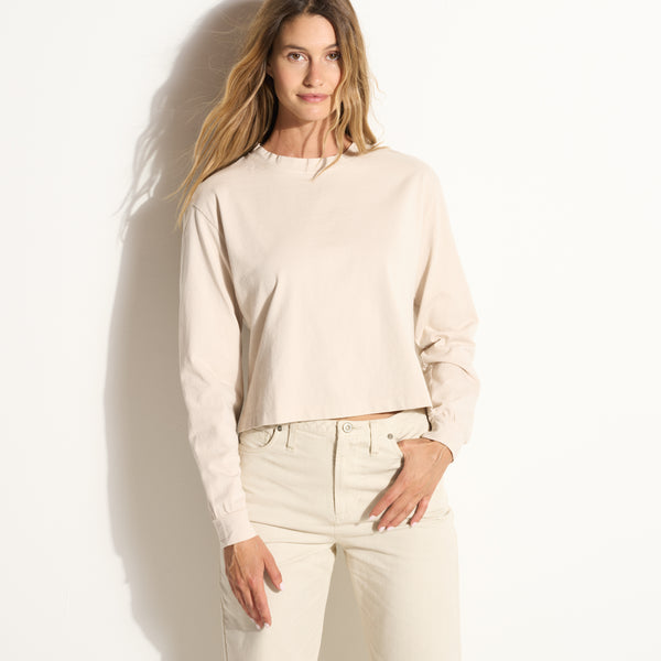 Womens Reagan Long Sleeve Boyfriend Tee WKTP0005 Bone