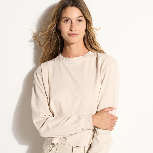 Womens Reagan Long Sleeve Boyfriend Tee WKTP0005 Bone