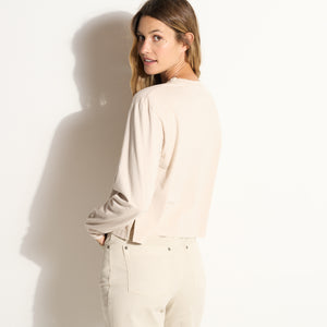 Womens Reagan Long Sleeve Boyfriend Tee WKTP0005 Bone