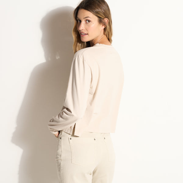 Womens Reagan Long Sleeve Boyfriend Tee WKTP0005 Bone