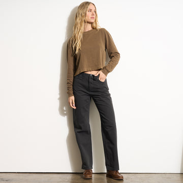 Womens Bernadette 5 Pocket Straight Leg Pant WWPT0010 Washed Black