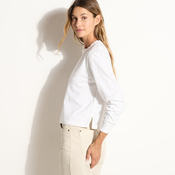 Womens Reagan Long Sleeve Boyfriend Tee WKTP0005 White