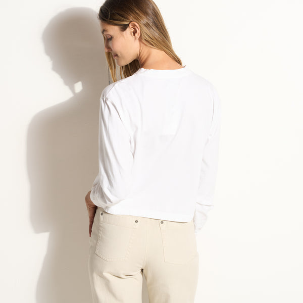 Womens Reagan Long Sleeve Boyfriend Tee WKTP0005 White