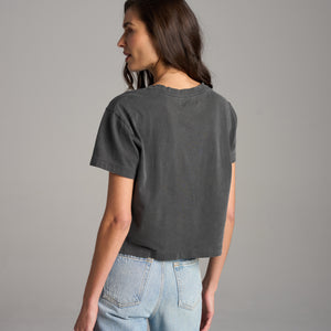Womens Reagan Short Sleeve Boyfriend Tee WKTP0028 Faded Black