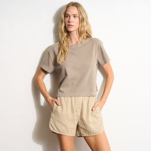Womens Reagan Short Sleeve Boyfriend Tee WKTP0028 Stone