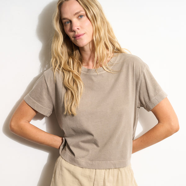 Womens Reagan Short Sleeve Boyfriend Tee WKTP0028 Stone