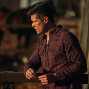 Mens Redding Long Sleeve Plaid Shirt MWTP0006 Cordovan Plaid