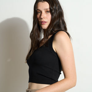 Womens Reese Contour Crop Tank WKTP0019 Black