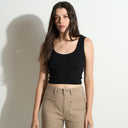 Womens Reese Contour Crop Tank WKTP0019 Black