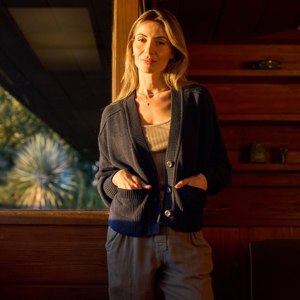 Womens Slope Cropped Cardigan WSCR0002 Seaport
