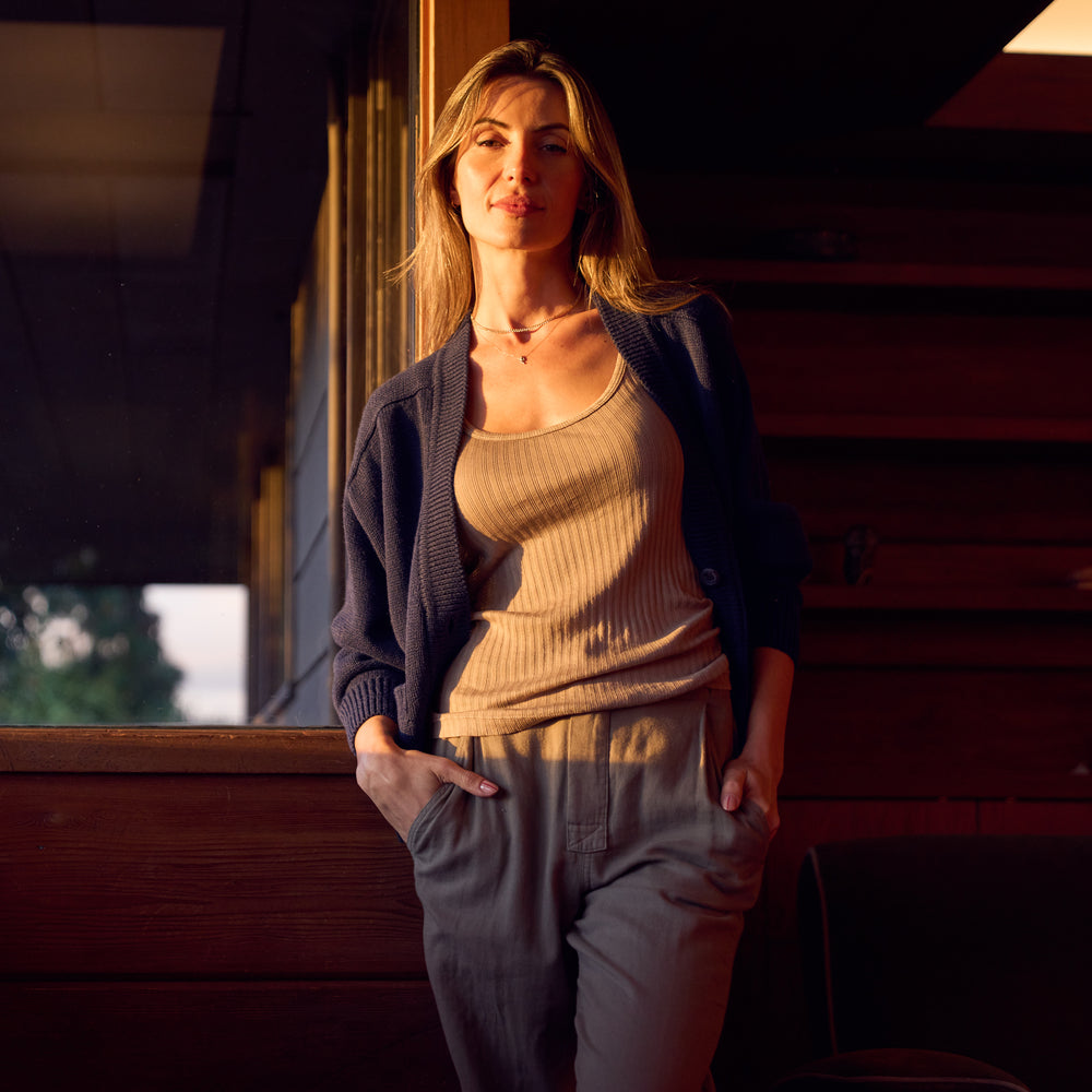 Womens Slope Cropped Cardigan WSCR0002 Seaport