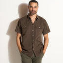 Mens Riley Heritage Twill Short Sleeve Shirt MWTP0004 Hickory
