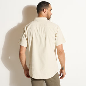 Mens Riley Heritage Twill Short Sleeve Shirt MWTP0004 Bone