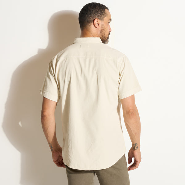 Mens Riley Heritage Twill Short Sleeve Shirt MWTP0004 Bone