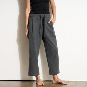 Womens Robbie Relaxed Drawstring Felted Pant WKLB0008 Faded Black Melange