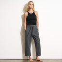 Womens Robbie Relaxed Drawstring Felted Pant WKLB0008 Faded Black Melange