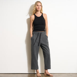 Womens Robbie Relaxed Drawstring Felted Pant WKLB0008 Faded Black Melange