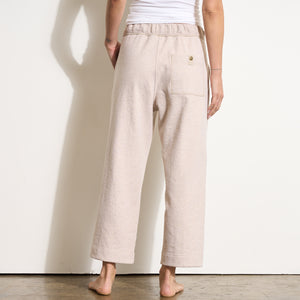 Womens Robbie Relaxed Drawstring Felted Pant WKLB0008 Oat Melange