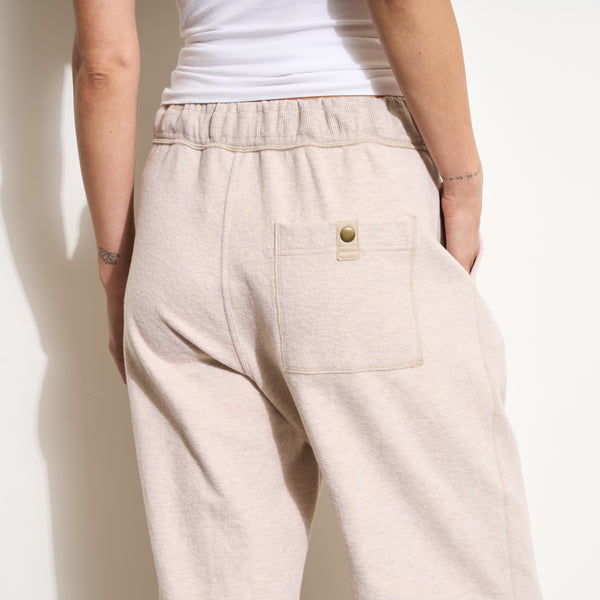 Womens Robbie Relaxed Drawstring Felted Pant WKLB0008 Oat Melange