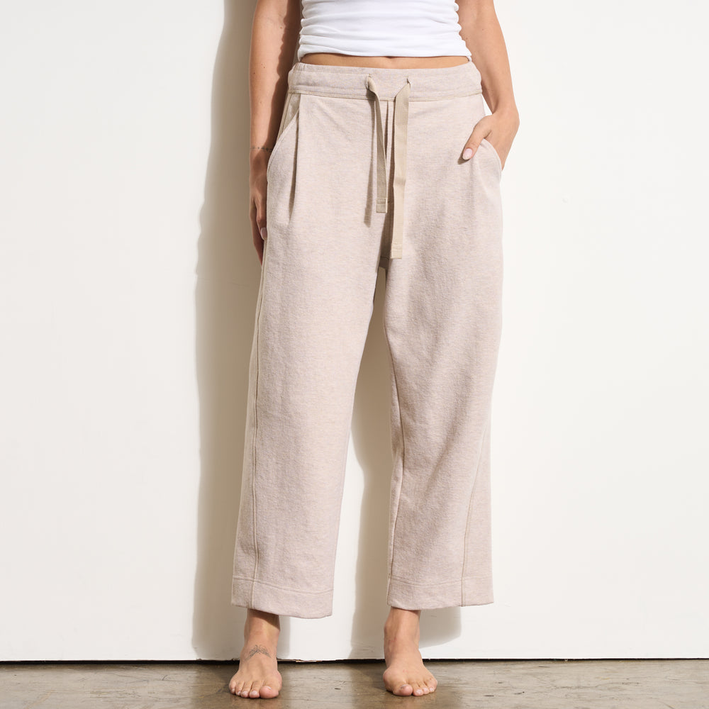 Womens Robbie Relaxed Drawstring Felted Pant WKLB0008 Oat Melange