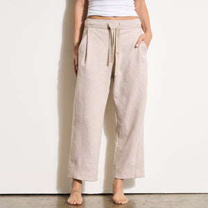 Womens Robbie Relaxed Drawstring Felted Pant WKLB0008 Oat Melange