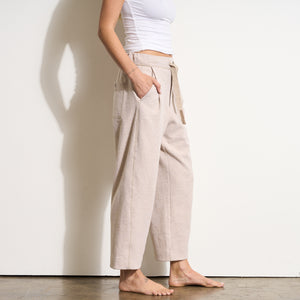 Womens Robbie Relaxed Drawstring Felted Pant WKLB0008 Oat Melange