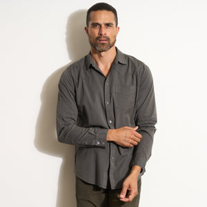 Mens Ross Heritage Twill Shirt MWTP0015 Faded Black