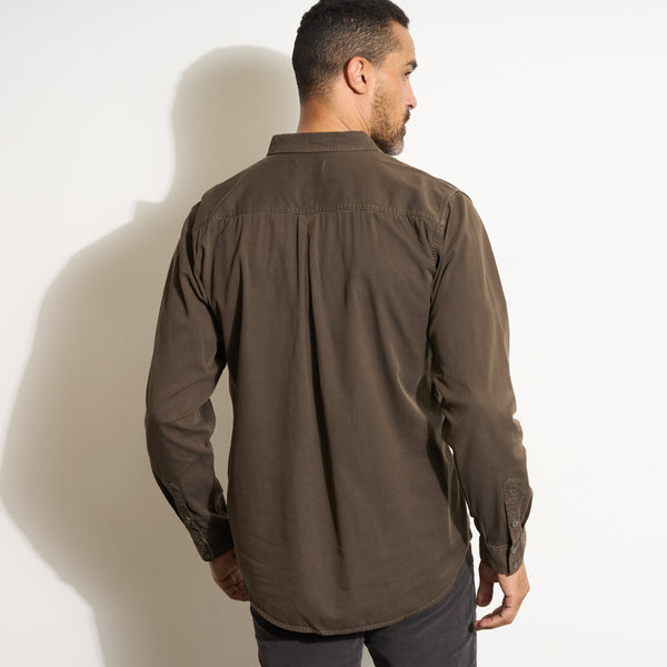 Mens Ross Heritage Twill Shirt MWTP0015 Hickory