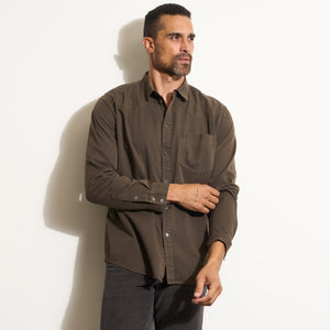 Mens Ross Heritage Twill Shirt MWTP0015 Hickory