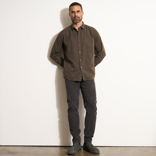 Mens Ross Heritage Twill Shirt MWTP0015 Hickory