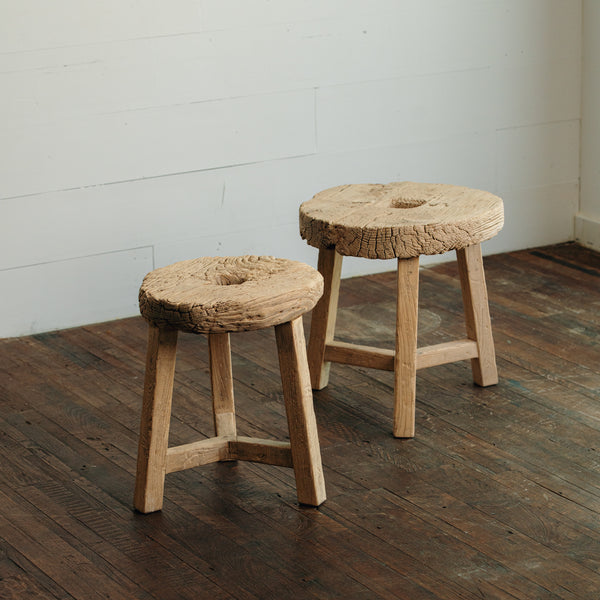 Home Rustic Round Stool with Opening HWST0006