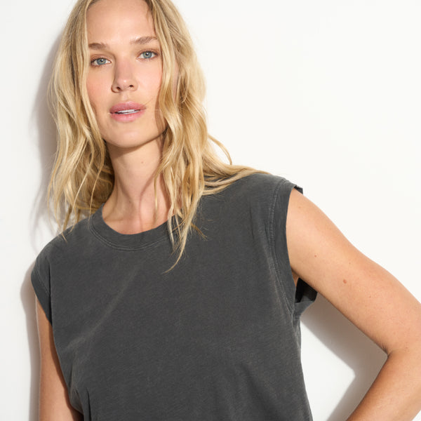 Womens Savannah Muscle Tank WKTP0009 Faded Black