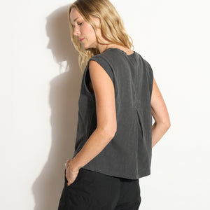Womens Savannah Muscle Tank WKTP0009 Faded Black