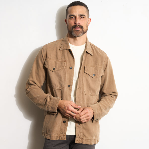 Mens San Angelo Draped Denim Twill Jacket MWOW0013 Drift