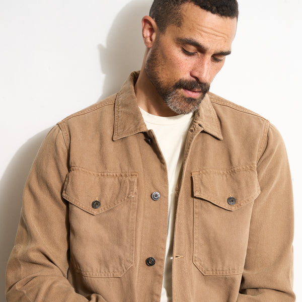 Mens San Angelo Draped Denim Twill Jacket MWOW0013 Drift