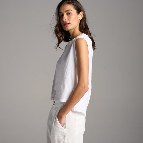 Womens Savannah Muscle Tank WKTP0009 White