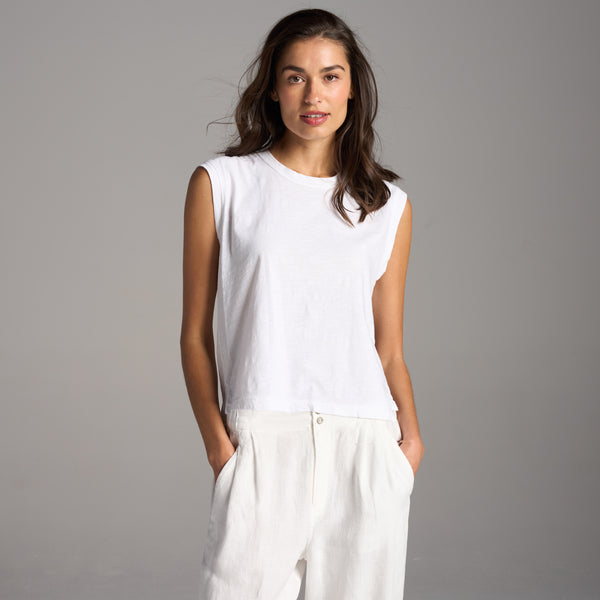 Womens Savannah Muscle Tank WKTP0009 White