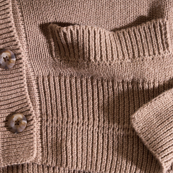 Womens Slope Cropped Cardigan WSCR0002 Stone