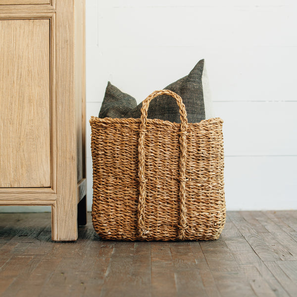Home Square Seagrass Basket HFBA0004