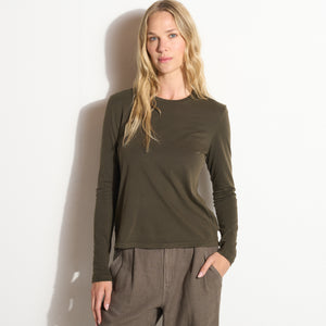 Womens Tyler Long Sleeve Crew Neck Tee WKTP0014 Olive