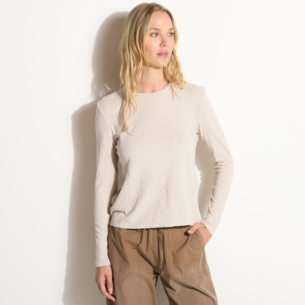 Womens Tyler Long Sleeve Slub Crew Neck Tee WKTP0023 Pedal
