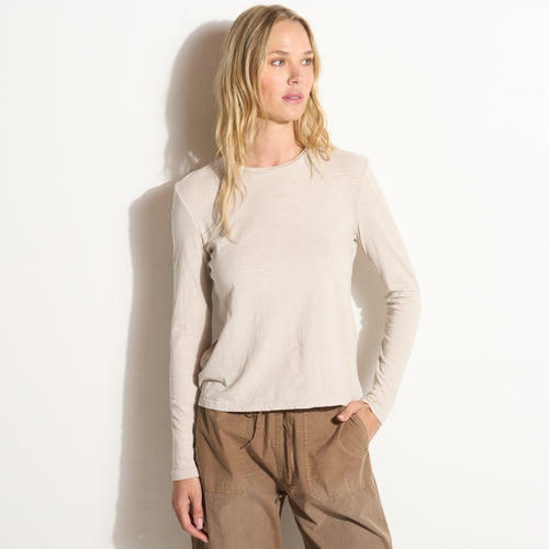 Womens Tyler Long Sleeve Slub Crew Neck Tee WKTP0023 Pedal