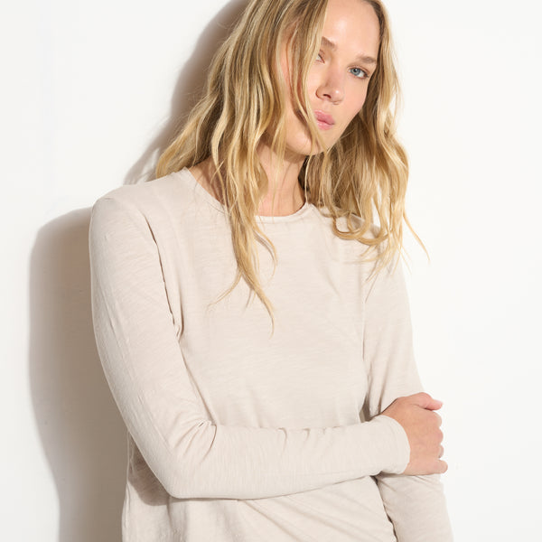 Womens Tyler Long Sleeve Slub Crew Neck Tee WKTP0023 Pedal