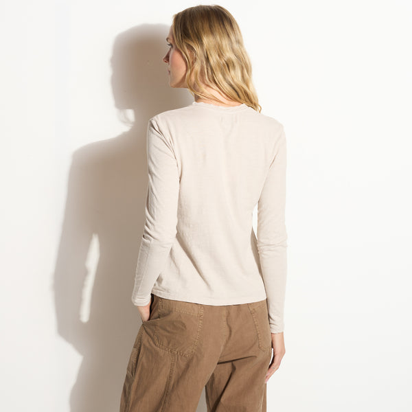 Womens Tyler Long Sleeve Slub Crew Neck Tee WKTP0023 Pedal