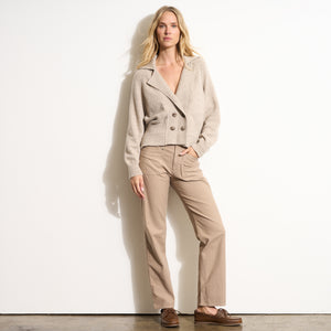 Womens Tullia Double Breasted Sweater Jacket WSJK0001 Oat Melange
