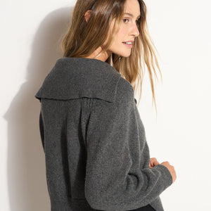 Womens Tullia Double Breasted Sweater Jacket WSJK0001 Faded Black