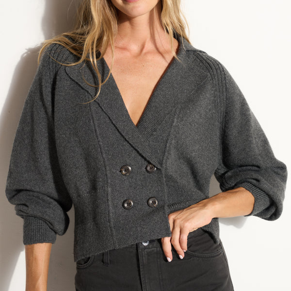 Womens Tullia Double Breasted Sweater Jacket WSJK0001 Faded Black
